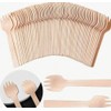 Paquete de 200 CucharaTenedores Desechables de Madera MINI. - Medida: