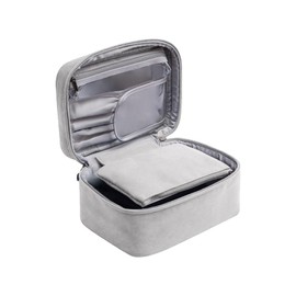 Lightweight Cosmetic Bag Large Capacity in 1 Makeup Bag Portable Grey Travel Makeup Bag for Women Girls Go Roller, a, standard size