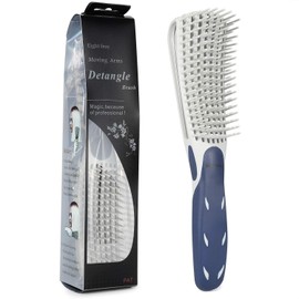 BESTOOL Detangling Brush for Curly and Natural Black Hair, Afro 3/4abc Texture, Faster and Easier Detangling of Wet or Dry Hair with No Pain (Blue)