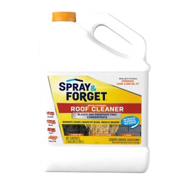Spray & Forget Revolutionary Roof Cleaner Concentrate, 1 Gal. - Cleans Algae, Mold & Mildew Stains, Fast-Acting Roof Cleaner, Use on Asphalt, Wood, Slate, Clay & Tile Shingles