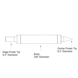 PEC Tools Combination Edge Finder & Center Finders,3/8" Diameter Shank, 0.200" Diameter Tip, Accurately Locates Edges and Determines Centers