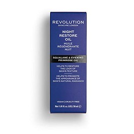 Revolution Skincare Night Restore Oil Aceite corporal para promover el resplandor natural de la piel, vegano y libre de crueldad, 1.01 fl oz/1.0 fl oz