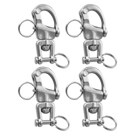 HZSIFU 4 PCS Snap Shackle 316 Stainless Steel, Swivel Jaw Quick Release Hook, Sailing Halyard Rigging Shackle, Heavy Duty Marine Hardware