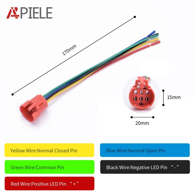 APIELE 19 mm Locking Pressure Switch 12 VDC 5 A,