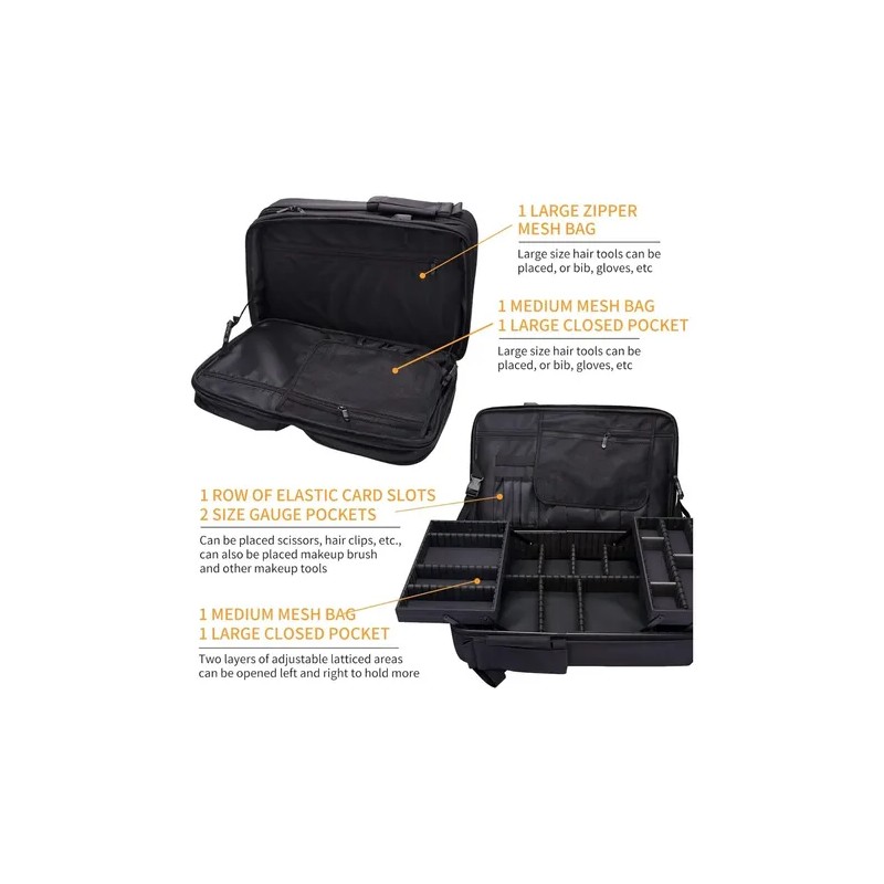 Mochila De Maquillaje Multifuncional Con Bandeja Y Divisores