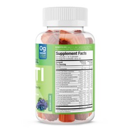 SUKU Vitamins Teen Boy Multivitamin – Sugar Free Vegetarian Gummy Supplement for Teen Boys 19 Essential Nutrients Strengthens Bones Muscles Enhances Energy Health – Blueberry Grape Flavor (60 Count)