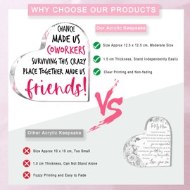 Tillskuch Funny Gifts for Work Colleagues - Chance Made Us Colleagues Gifts Acrylic Plaque Keepsake with Gift Box - Colleague Work Bestie Friend Gifts for Leaving, Birthday, Thanksgiving, Christmas