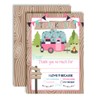 Glamping Glamorous Camping-Themed Thank You Notes for Girls, Ten 4"