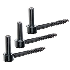 Alberts 306410 Screw-In Clamp, J-Hook, with Cut Thread, Black Dip Paint, Backset Diameter 12 mm, Length 105 mm, Set of 3