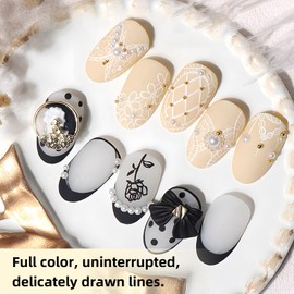 U-Shinein Nail Art Painting Gel Set,Nails Colour Gel for Nail Design and Salon Home DIY Manicure， #Black & White