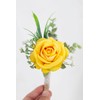 Ansofi Yellow Set of 6 Boutonniere for Best Men Groom