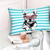Mugod Cushion Cover Case French Bulldog with Sunglasses on Blue