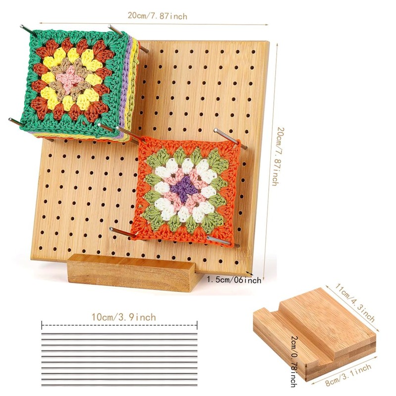 Crochet Blocking Board Handcrafted Knitting Blocking Mats Bamboo Crochet Accessories