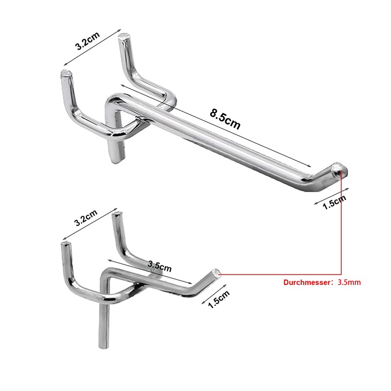 DYOUen Pack of 30 Perforated Wall Hooks Pegboard Simple Hooks