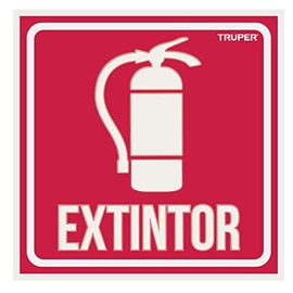 Truper LIN-08, Letrero de señalización "EXTINTOR" 19 x 19 cm