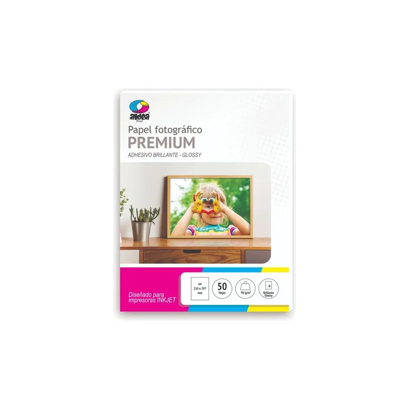 Aldeaprint A4 fotográfico de 50 hojas de 90g blanco de