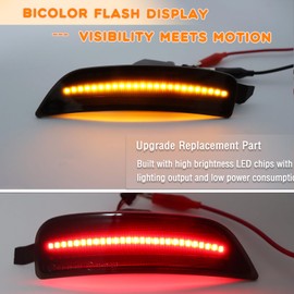 ZDEERAOTO Amber&Red LED Front & Rear Fender Side Marker Lights Kit for for Mazda MX-5 Miata ND 2016-2024 Fender Side Markers,Smoked Lens Side Bumper Marker Lamps,4pcs