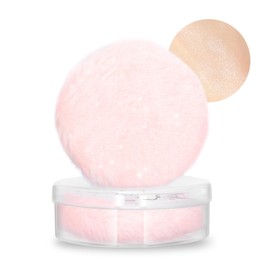 DAGEDA Highlighter Makeup Puff, Body Shimmer Pearly White Glitter Makeup, High Gloss Face Highlighter Body Glow Powder Puff, Long-Lasting Sparkling Patting Make up