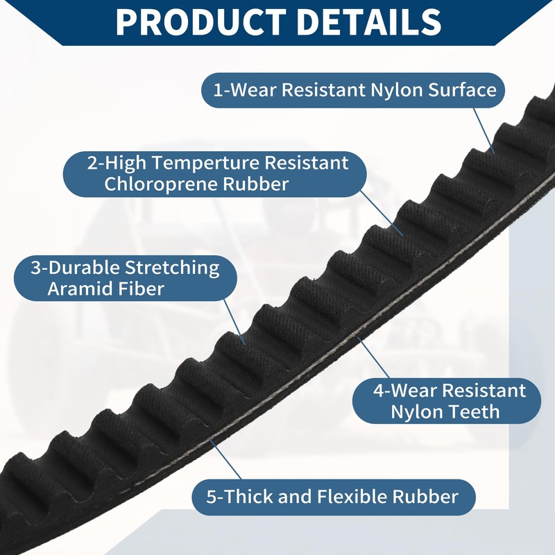 X AUTOHAUX Go Kart Drive Belt for Hammerhead 80T TrailMaster