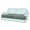 GAMUKAI 2PC Stretch T Cushion Sofa Slipcovers Individually Loveseat Sofa