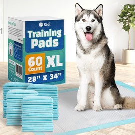 Reli. Dog Pee Pads Extra Large (60 Count) | Dog Pads XL, 28" x 34" | Super Absorbent Puppy Pee Pads | Leak-Proof Dog Training Pads | X-Large Puppy Pads for House, Crate Training | Disposable Potty Pad