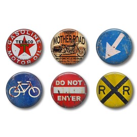 Fun Locker Magnets For Boys - Vintage Road Signs - Fun School Supplies - Whiteboard Office or Fridge - Funny Magnet Gift Set (Vintage Signs)