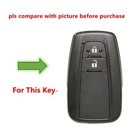 OTMIK Leather Car Key Case Cover Compatible with Toyota C-HR Prius Remote Control Protection 2 Buttons, red
