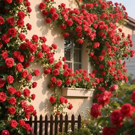 200+ Red Climbing Rose Seeds for Planting Outdoors Ornamental Climbing Flowers Rosa Bush Vine Climber Long-Blooming