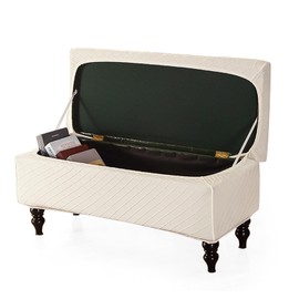 FUANGUI Ottoman Cover Stretch Storage Ottoman Bench Slipcover Jacquard Folding Storage Bench Ottoman Cover Footrest Stool Slipcover Footstool Protector Cover with Elastic Bottom,Medium