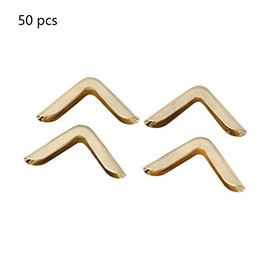Hilitand 50 protectores de esquina para álbumes de recortes, libros, menús, cuadernos, carpetas de archivos, protectores de esquina (C103) en Oro, Bronce