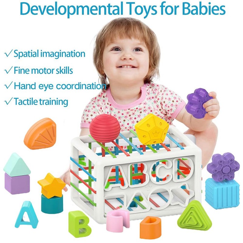 Baby Shape Sorting Toy Sorting Baby Toy with Elastic Bands