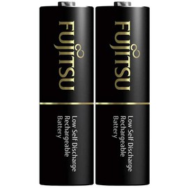 Fujitsu AA Ready to Use Rechargeable High Capacity Battery, 1.2 Volts, min.2450mAh, Double A Pack of 2 Count (HR-3UTHCEU)