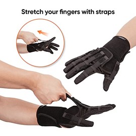 NEOFECT Extender Plus – Entrenamiento de dedos y rehabilitación ortopédica, minimiza la espasticidad, estiramiento y agarre funcional, previene la rigidez para accidentes cerebrovasculares, TBI, aumento del tono muscular, hemiplejía (Plus, medio izquierdo)