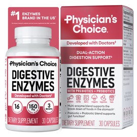 Physicians CHOICE Enzimas digestivas - Multienzimas, bromelina, prebióticos y probióticos orgánicos para la salud digestiva y la salud intestinal -...