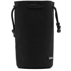 Rowaica Lens Pouch, Drawstring Lens Case, SLR Mirrorless, Soft, Lens Storage, Wide Angle, Standard Zoom, Telephoto, Black, Lens Pouch