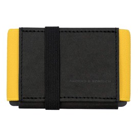 Anders & Komisch Mini Wallet with Coin Compartment, Card Holder, Men's Small Wallet, Women's Slim Wallet, Sustainable Wallet, Handmade from Germany, black/yellow, Mini wallet slim wallet small wallet