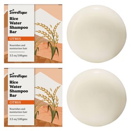 TERRAFIQUE Rice Water Shampoo Bar - Citrus Scent - Rice Shampoo Bar with Cocoa Butter - Rice Shampoo Bars For Hair Growth - Shea Butter Bar - 3.5 Oz / 100 G each - Pack of 2