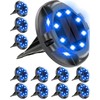 Biling Solar Pathway Lights Outdoor Uplight Sidelight, 12 Packs Blue