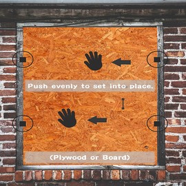 Universal Hurricane Window Clips, 16Pcs Board Up Clip Shutter Hardware, Reusable Stainless Steel Hurricane Board Up Clip for Window Guard Fit 1/2 Inch Thick Plywood (Original Color)