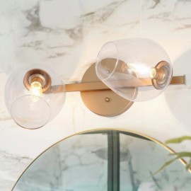 LNC 17-in W 2-Light Gold Modern/Contemp