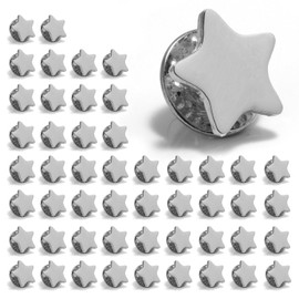 Star Pin Badge | Available in Gold, Silver Bronze | 10/20/50/100pcs | (13mm) | Lapel Pin Badge School Reward for attendance or achievement | Employee of the month (x100 Silver)