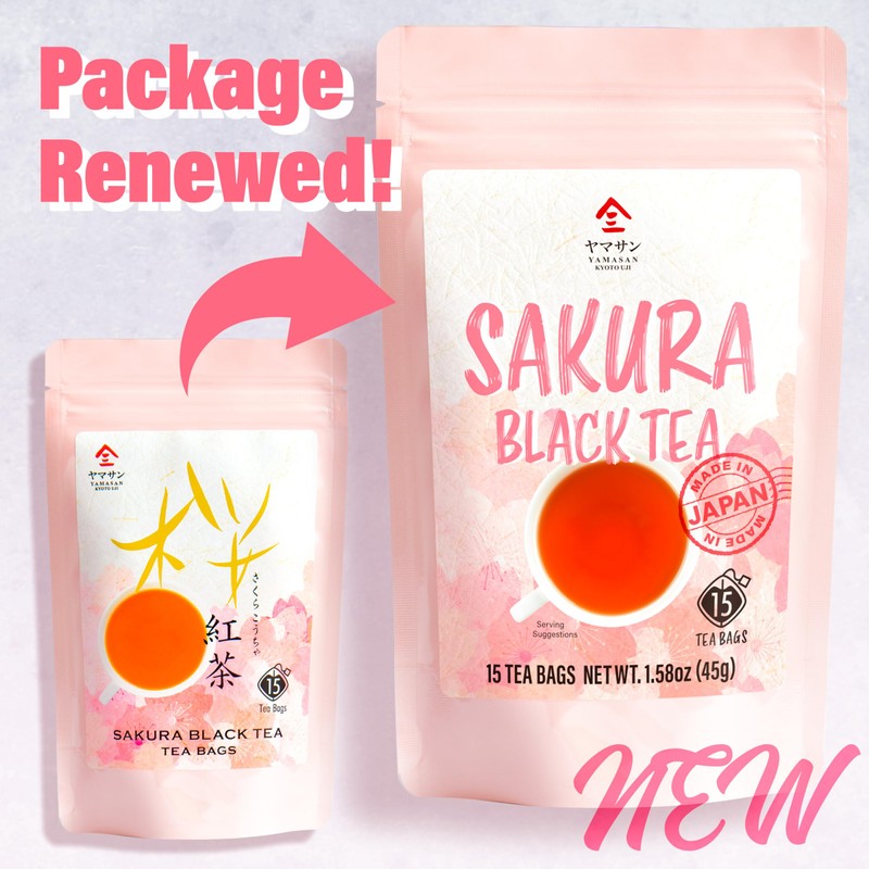 YAMASAN KYOTO UJI Sakura Japanese Loose Leaf Black Tea Bag