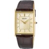 Seiko SWR064 Men's Wristwatch, Square Design, Quartz, Champagne Gold Dial