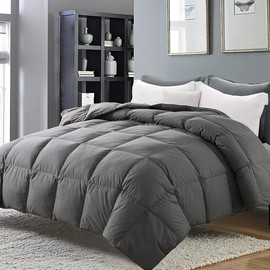 MAPLE DOWN Soft Comforter California King Size Duvet Insert-Down Alternative Comforter-Lightweight Fluffy Breathable Machine Washable(Dark Gray,102"x96")