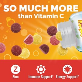 Emergen-C 750mg Vitamin C Gummies for Adults, Immune Support Gummies, Gluten Free, Strawberry, Lemon and Blueberry Flavors, Back to School Essentials 