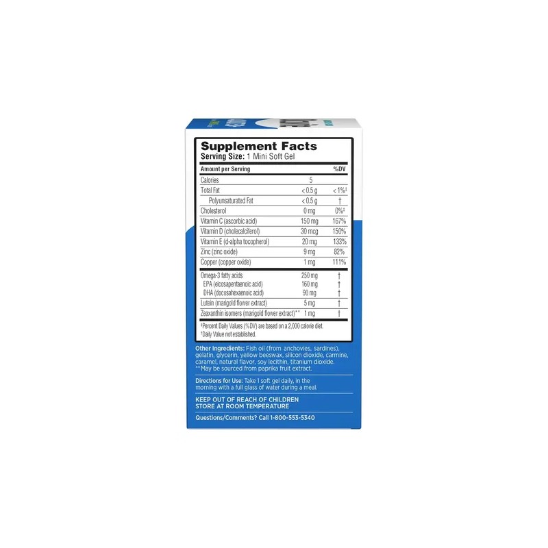 Ocuvite Adulto 50+ Cápsulas Oculares Luteína Zeaxantina Omega-3 90 Unidades