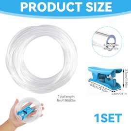 5 m 2.5 mm ID × 4 mm OD PTFE Hose and Cutter, Teflon Hose for Direct Drive Extruder 3D Printer, Compatible with Lab A1/A1 mini/P1P/P1S/X1C, K1/K1 Max/Ender 3 V3, Heat Resistant