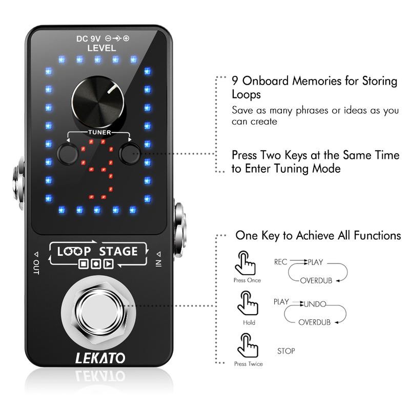 LEKATO Looper Pedal, Guitar Effect Pedal Set with Single Loop