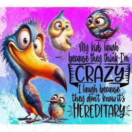 Handmade 20oz Skinny Tumbler Sublimation Transfer Crazy Bird Funny Ready To Press