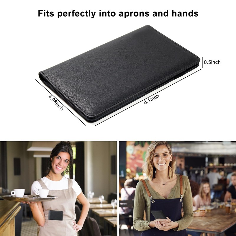 EcoVision Leather Waiter Book with Zipper Pocket - Server Booklet